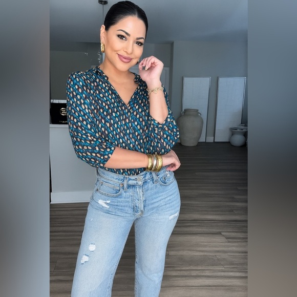 Ann Taylor Colorful Teal Blouse Top Shirt XS - Picture 1 of 10